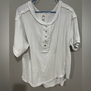 BKE Women's tho k White Button-Down Shirt